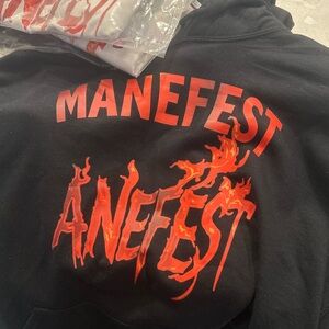 Black Hoodie with Red Graphic